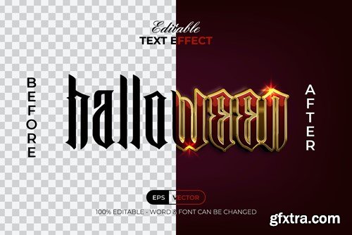 Halloween Text Effect Red Gold Style L2MGR4Z