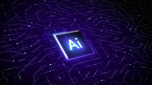 Videohive - Artificial Intelligence (AI) Concept over Dark Circuit Background - 48047127 - 48047127