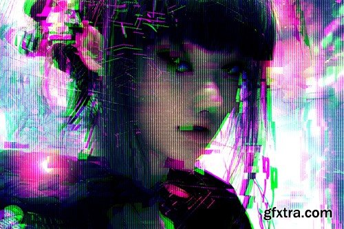 Cyber Psychosis Distortion Photo Effect D3QZQ7J