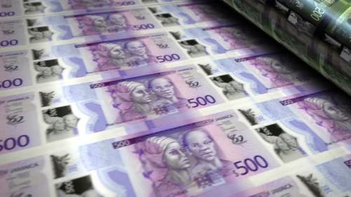 Videohive - Jamaica Dollar money banknotes printing seamless loop - 48048960 - 48048960