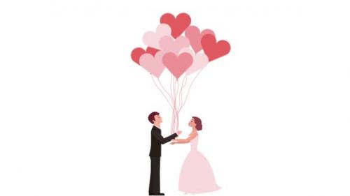 Videohive - Bride And Groom With Balloons Backgrounds - 48049041 - 48049041