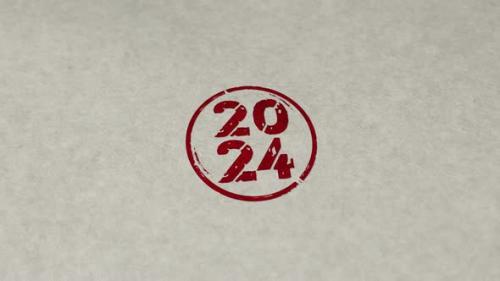 Videohive - 2024 year stamp and stamping loop - 48049090 - 48049090