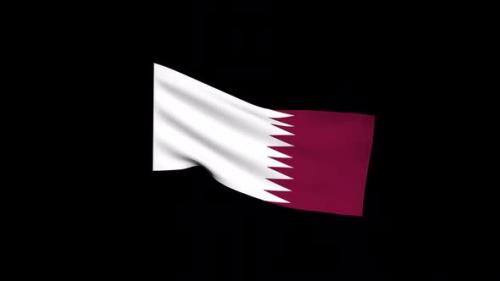 Videohive - Qatar Flag Alpha - 48049631 - 48049631