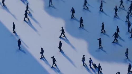 Videohive - Silhouettes Of People Commuting To Work In The Office Building - 48049772 - 48049772