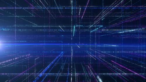 Videohive - Artificial Intelligence Binary Number String Scrolling Background - 48049781 - 48049781