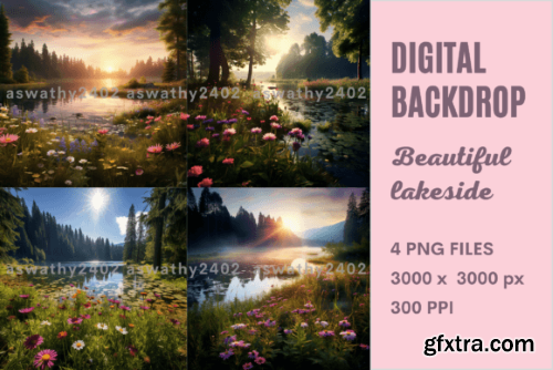 BEAUTIFUL LAKESIDE DIGITAL BACKDROP