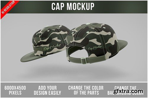 Caps Mockup with Metal Buckle Closure Template R5XRE4A