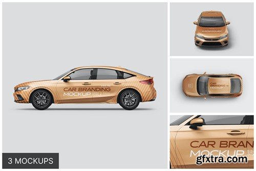 Modern Sedan Car Mockup Set KQJAETL