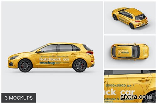 Hatchback Car Mockup Set T62R5F2