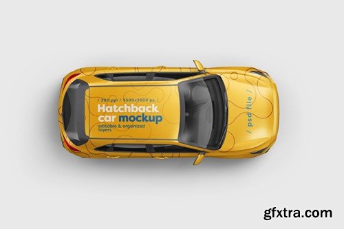 Hatchback Car Mockup Set T62R5F2