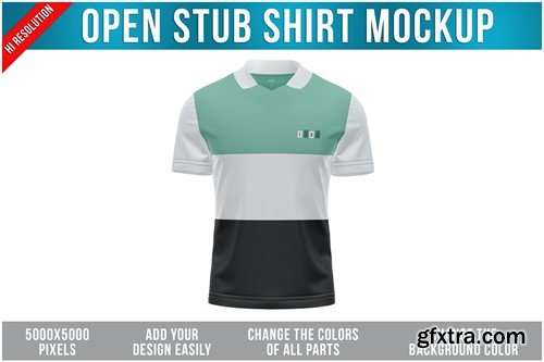 Open Stub Shirt Mockup UNFELX6