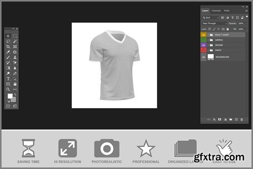 V-Neck T-Shirt Mockup PSEPKGC