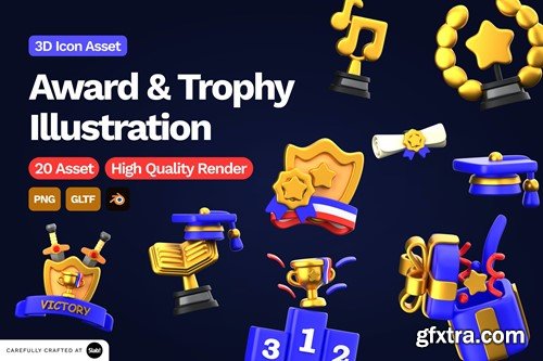 3D Award & Trophy Illustration SYMA92S