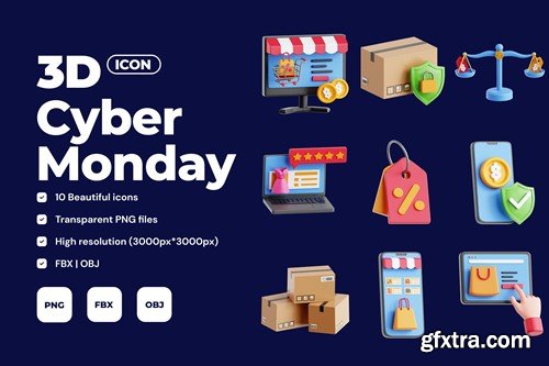 Cyber Monday Vol 2 - 3D Icon Set QNT9YVY