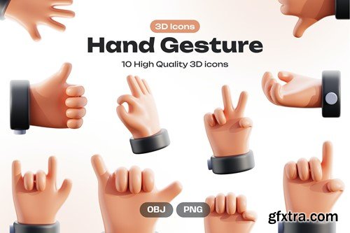 Hand Gesture 3D Icons U47P43H