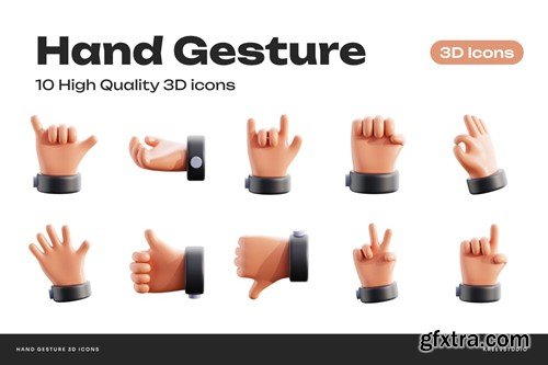 Hand Gesture 3D Icons U47P43H