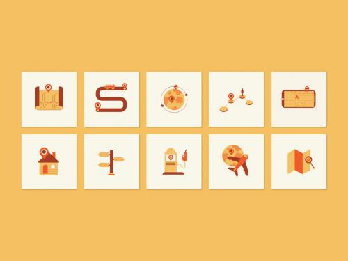 Modern Design Travel and Navigation Icon Set 649478855