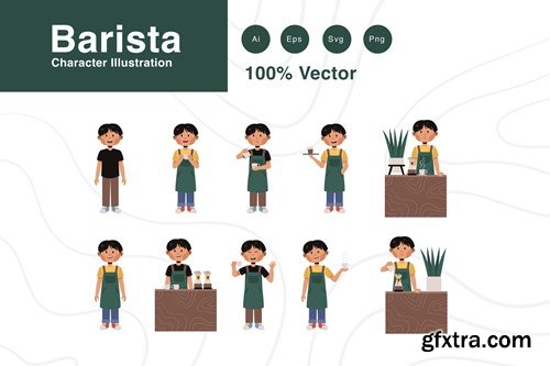 Barista Character Illustration CFGUMDR