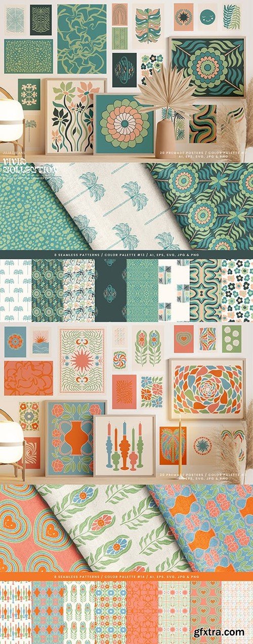 Vivid Posters Pattern Collection Groovy Boho AHUWVT8