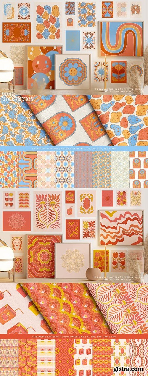 Vivid Posters Pattern Collection Groovy Boho AHUWVT8