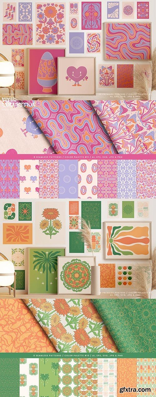 Vivid Posters Pattern Collection Groovy Boho AHUWVT8