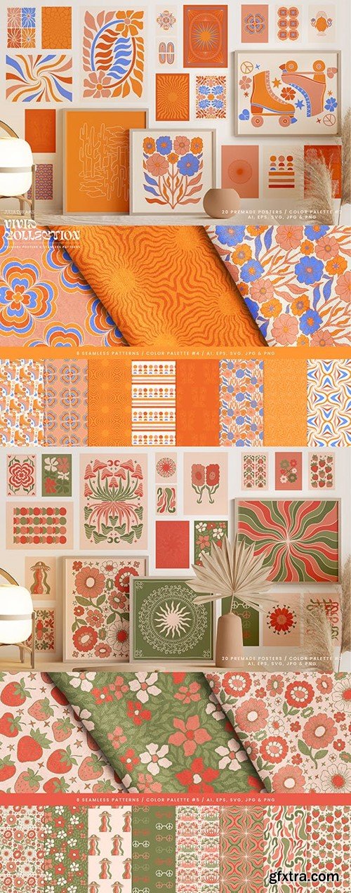 Vivid Posters Pattern Collection Groovy Boho AHUWVT8