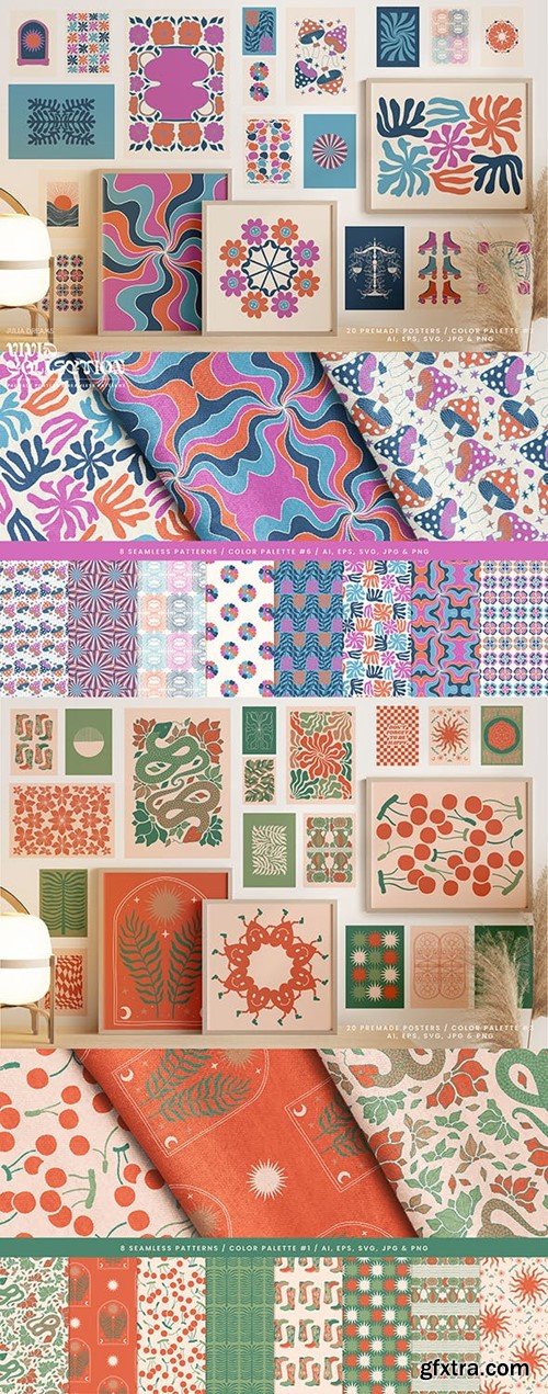 Vivid Posters Pattern Collection Groovy Boho AHUWVT8