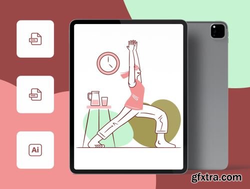 Yoga Poses Illustration Pack Ui8.net