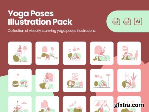 Yoga Poses Illustration Pack Ui8.net