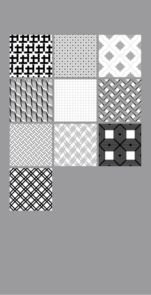 Seamless Pattern Collection with Simple Black and White Geometric Shapes 649394491