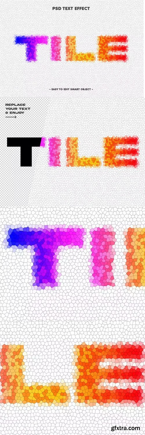 Colorful Tile Mosaic Text Effect