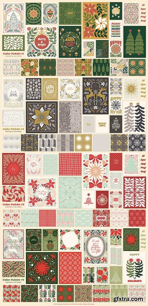 Christmas Posters Patterns Holidays Xmas New Year BA7UL8G