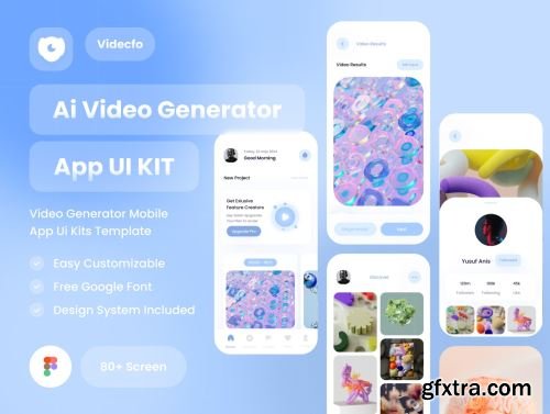 Videcfo - AI Video Generator UI KIts App Ui8.net