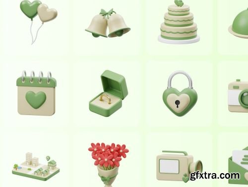 Wedding 3D Icon Ui8.net