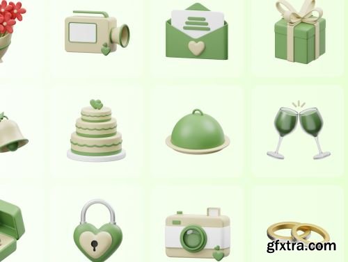 Wedding 3D Icon Ui8.net