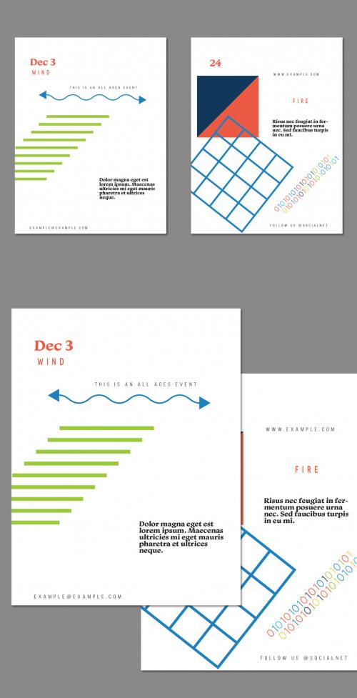 US Letter Flyer Template Very Minimal With Simple Bright Geometric Shapes 649394260