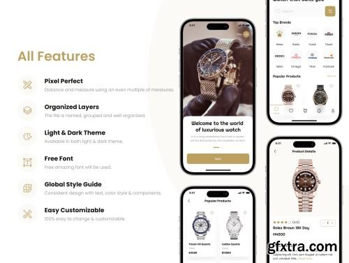 Watch Shop App UI Kit Ui8.net