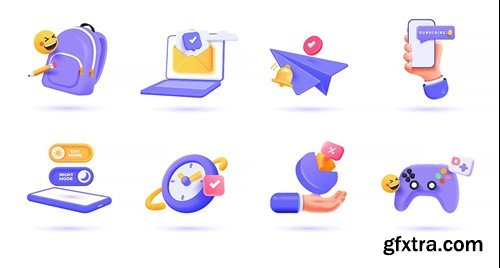 3d Digital Business icon set vol.2 ERS4HBR