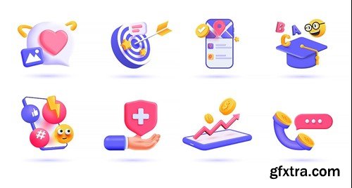 3d Digital Business icon set vol.2 ERS4HBR