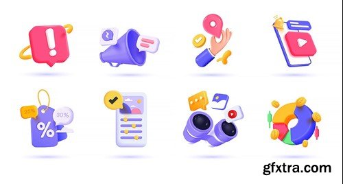 3d Digital Business icon set vol.2 ERS4HBR