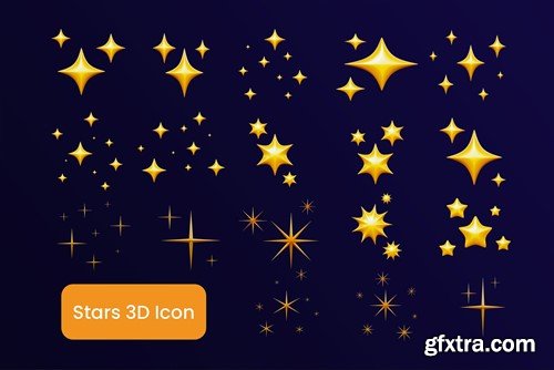 Sparkling Stars 3D Icon Q6VFTRE