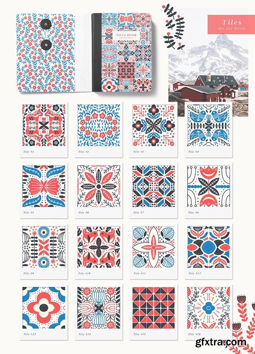 North Dream Collection Scandinavian Folk Patterns DBHK88G