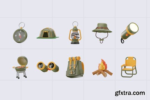 Camping Icon 3D Icon Pack NB55QHG