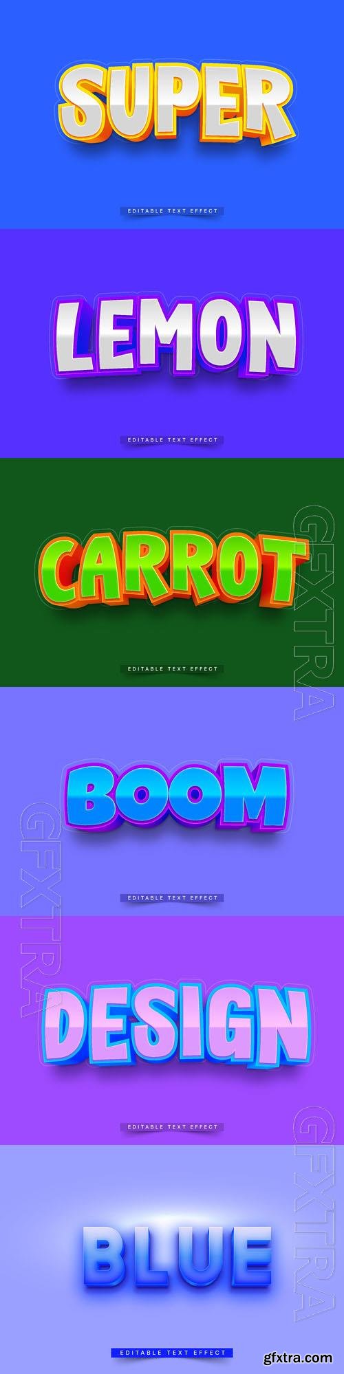 Vector 3d text editable, text effect font vol 20