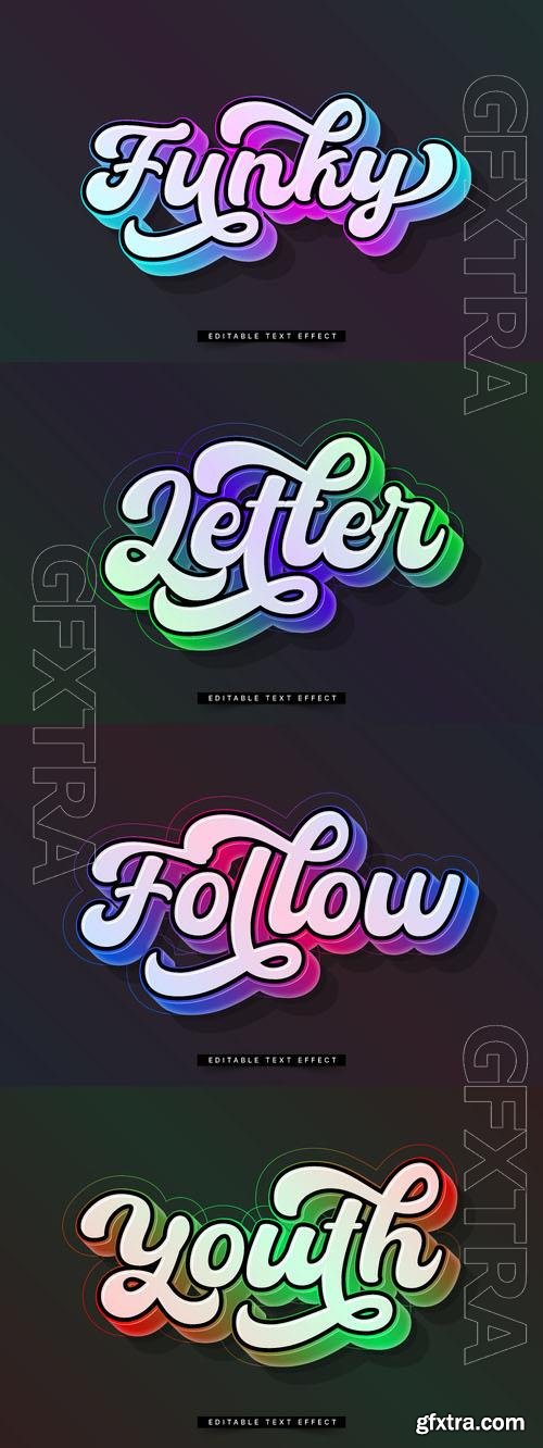 Vector 3d text editable, text effect font vol 19