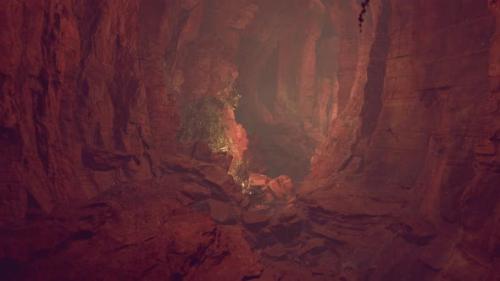 Videohive - A Vibrant Red Rock Cave with Stunning Natural Formations - 48093724 - 48093724