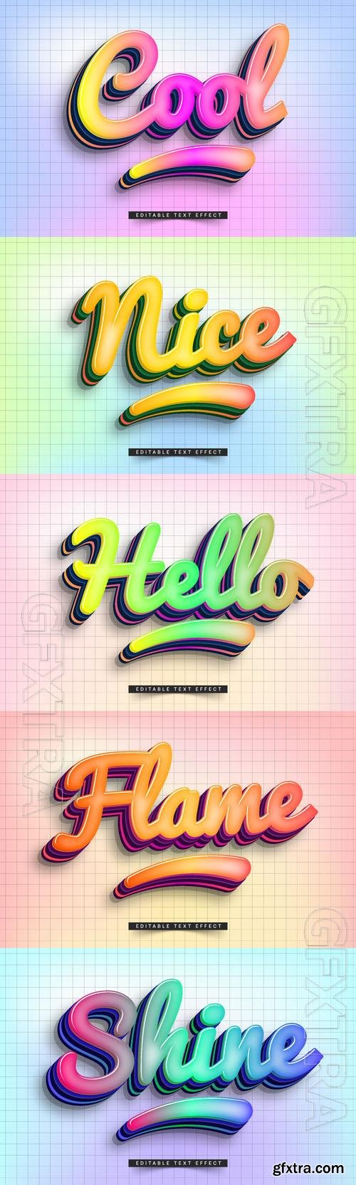 Vector 3d text editable, text effect font vol 6