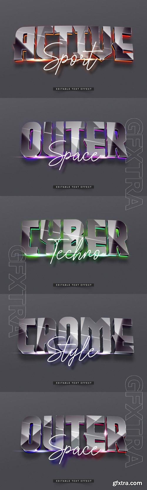 Vector 3d text editable, text effect font vol 3