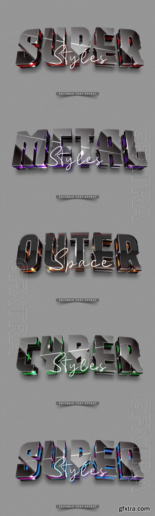 Vector 3d text editable, text effect font vol 4