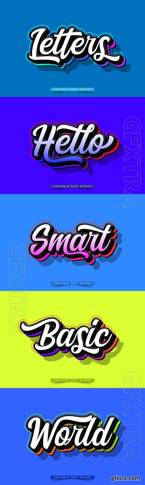 Vector 3d text editable, text effect font vol 2